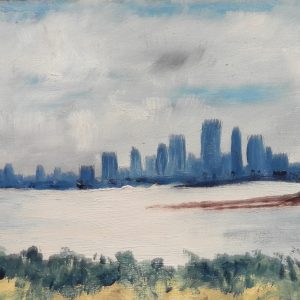 Melbourne skyline from Brighton Beach by Christopher Wray