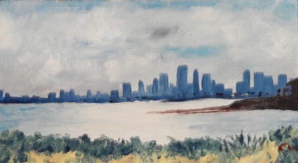 Melbourne skyline from Brighton Beach by Christopher Wray